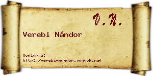 Verebi Nándor névjegykártya