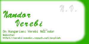 nandor verebi business card